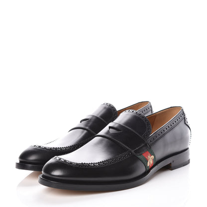 Gucci Calfskin Web Bee Mens Spirit Loafers 14.5 Black 3 of 10