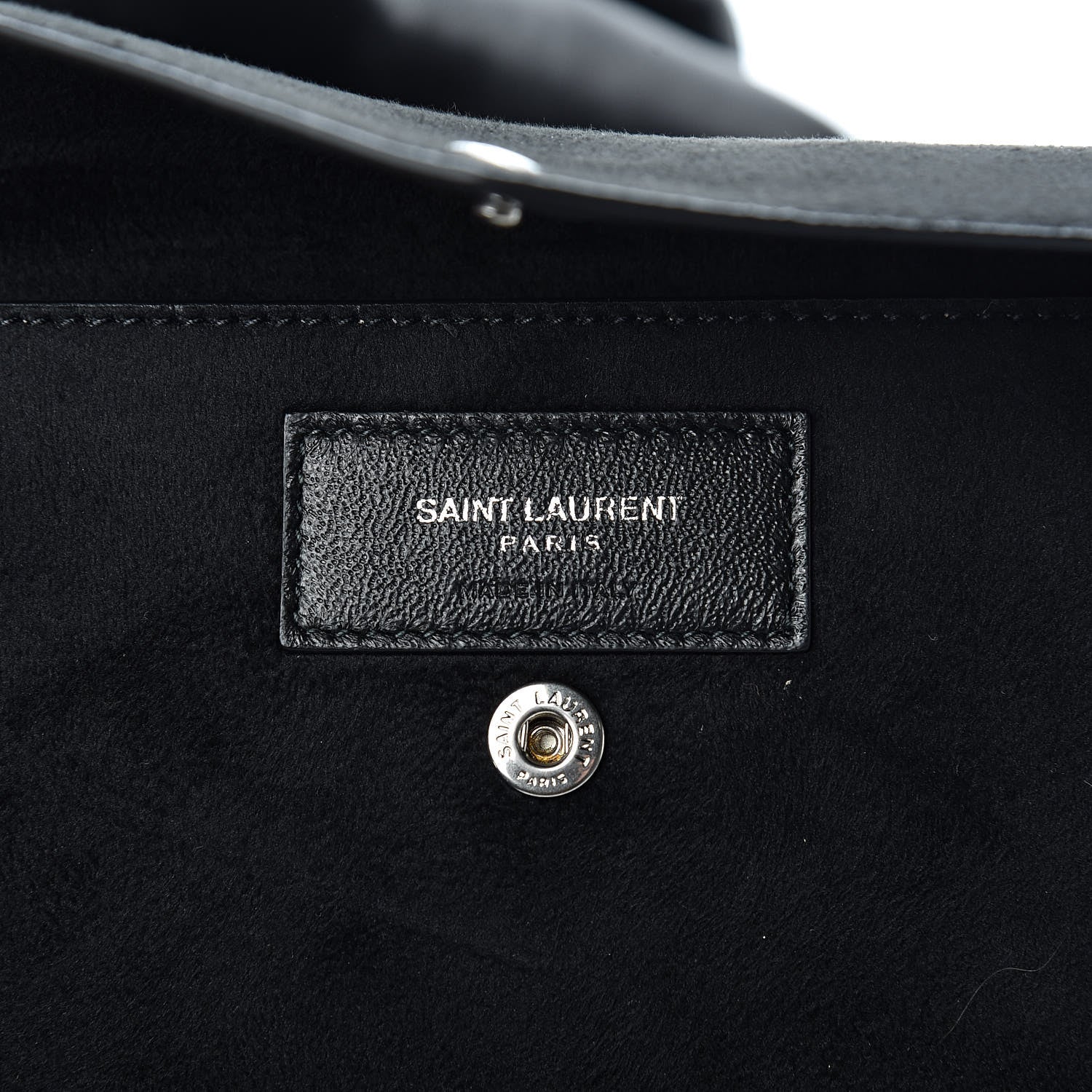 Saint Laurent Lambskin Teddy Drawstring Bag Black 6 of 10