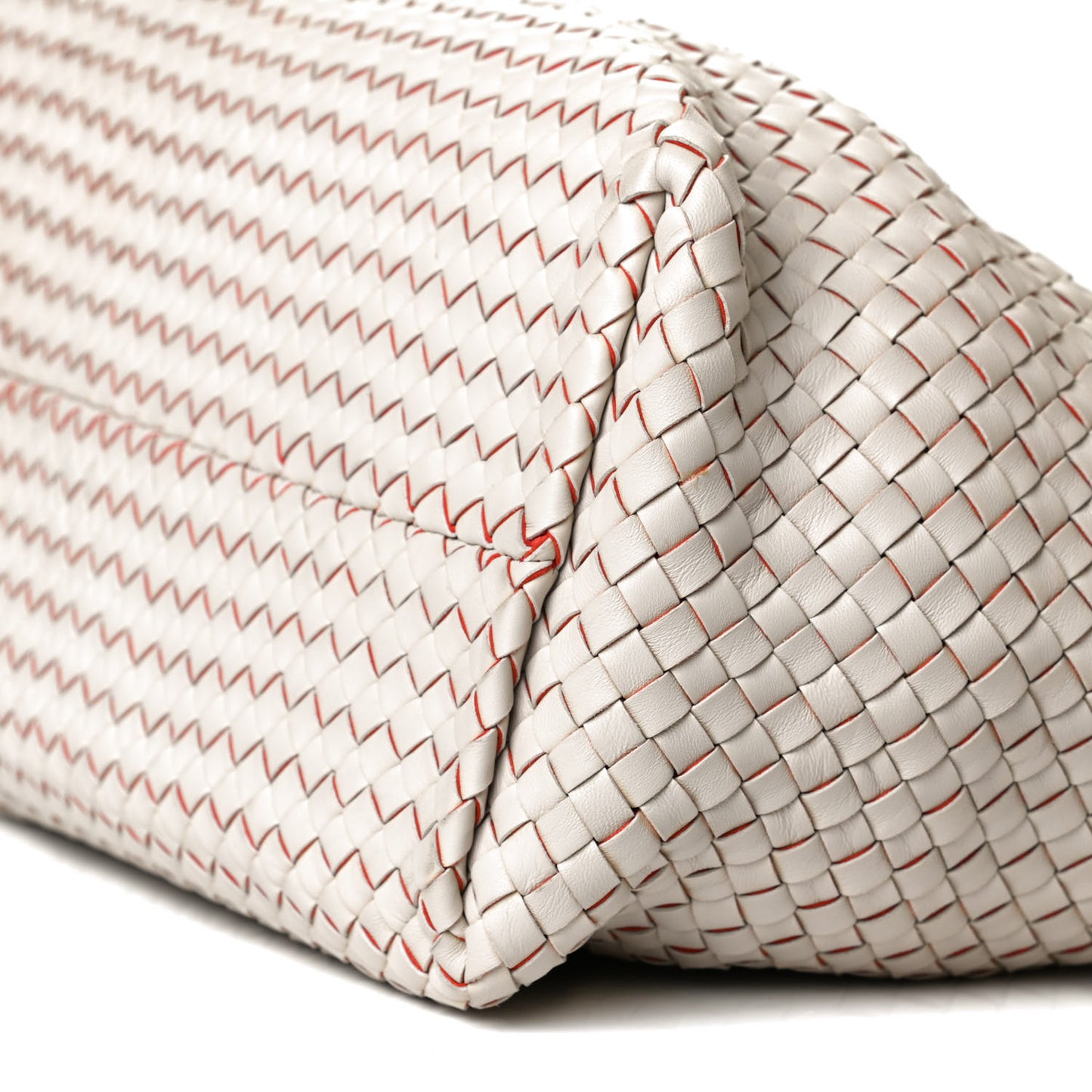 Nappa Intrecciato Medium Cabat White Orange