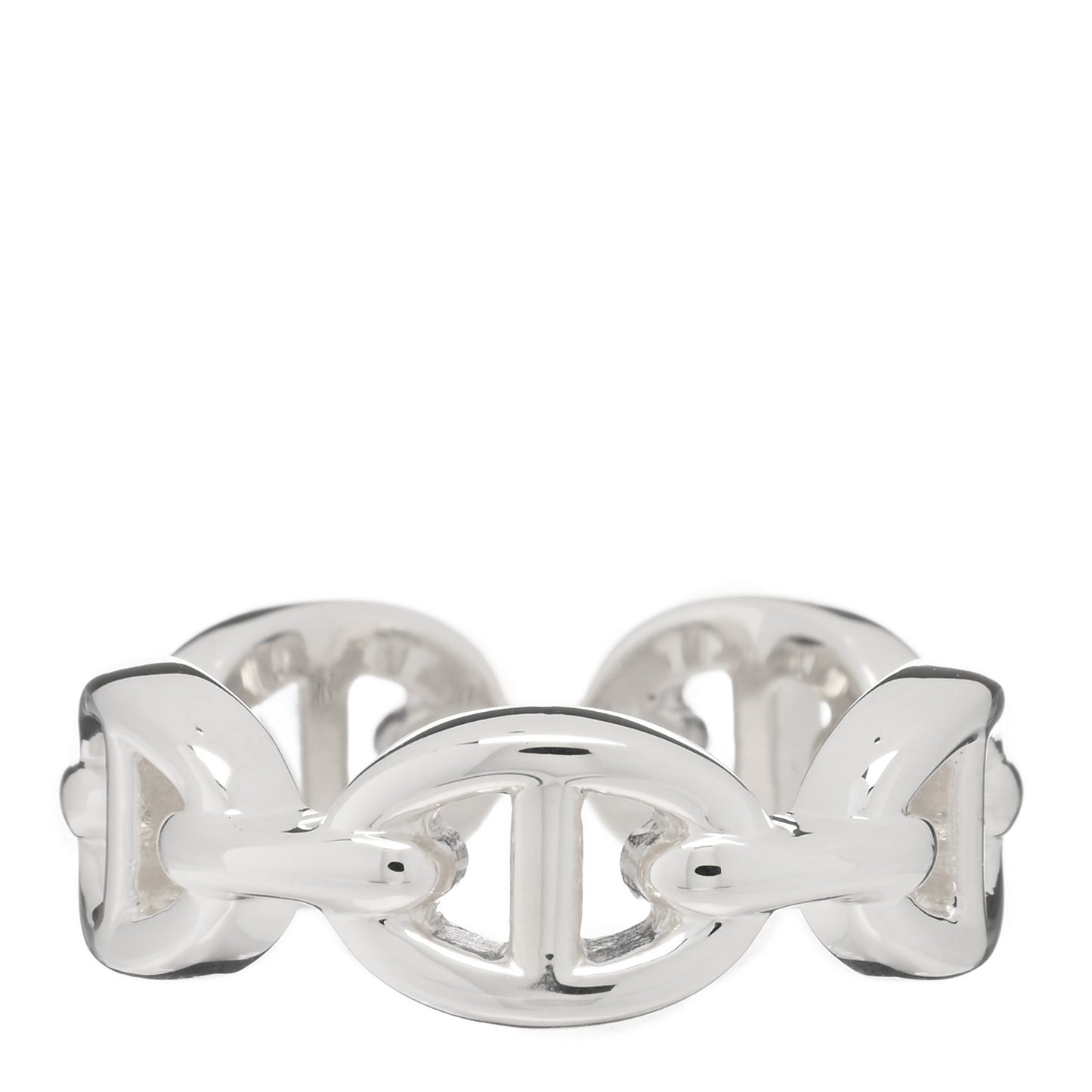 Sterling Silver PM Chaine d'Ancre Enchainee Band Ring 51 5.75