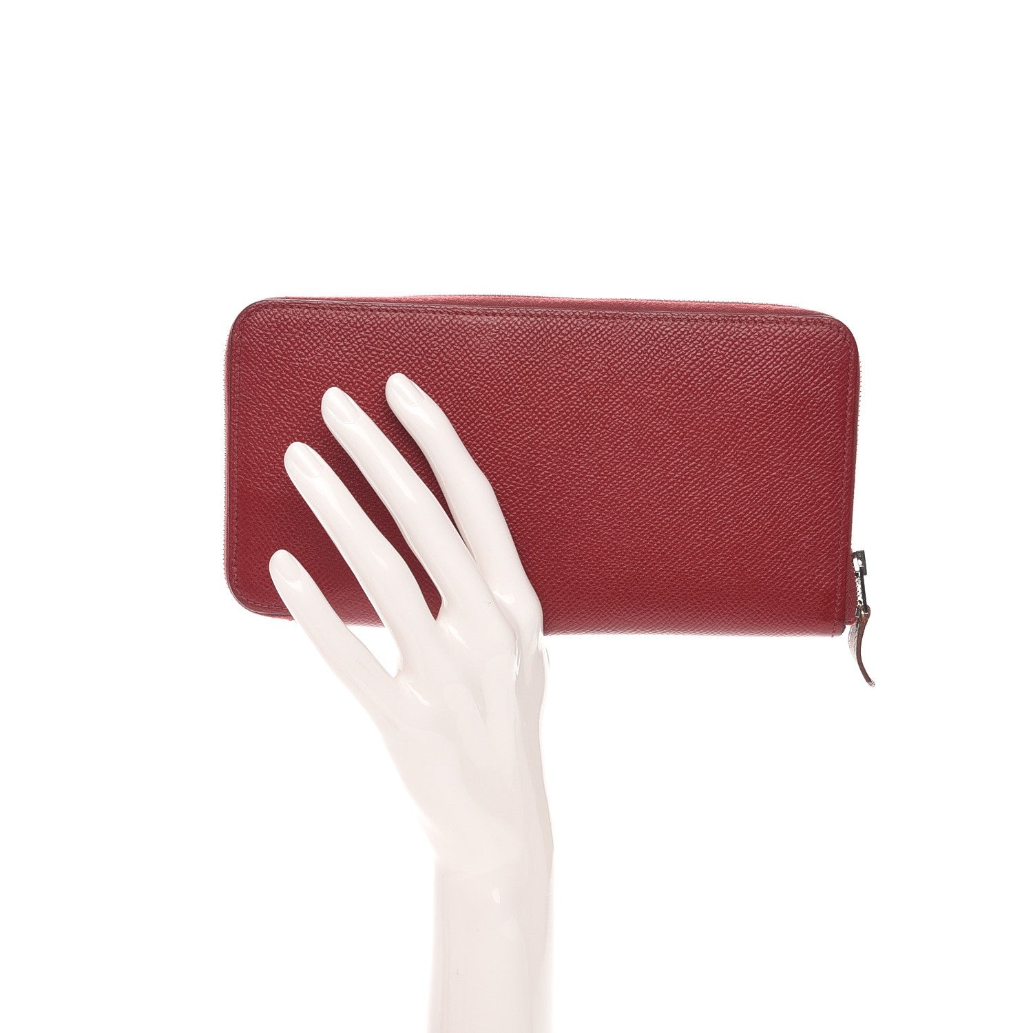 Hermes Epsom Silk'In Wallet Rouge Grenade 2 of 8