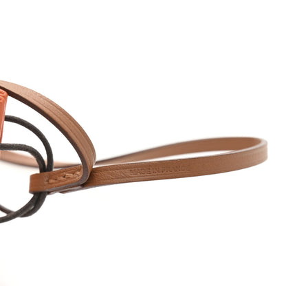 Hermes Milo Lambskin Swift Shopping Bag Charm Feu Gold 4 of 5