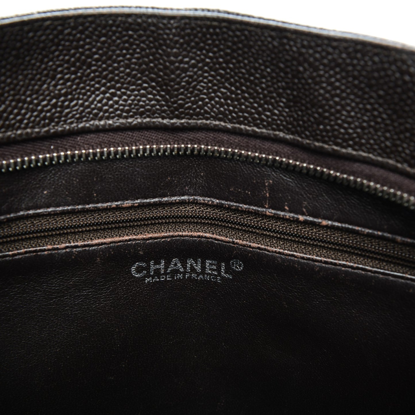 Caviar Quilted Medallion Tote Dark Brown