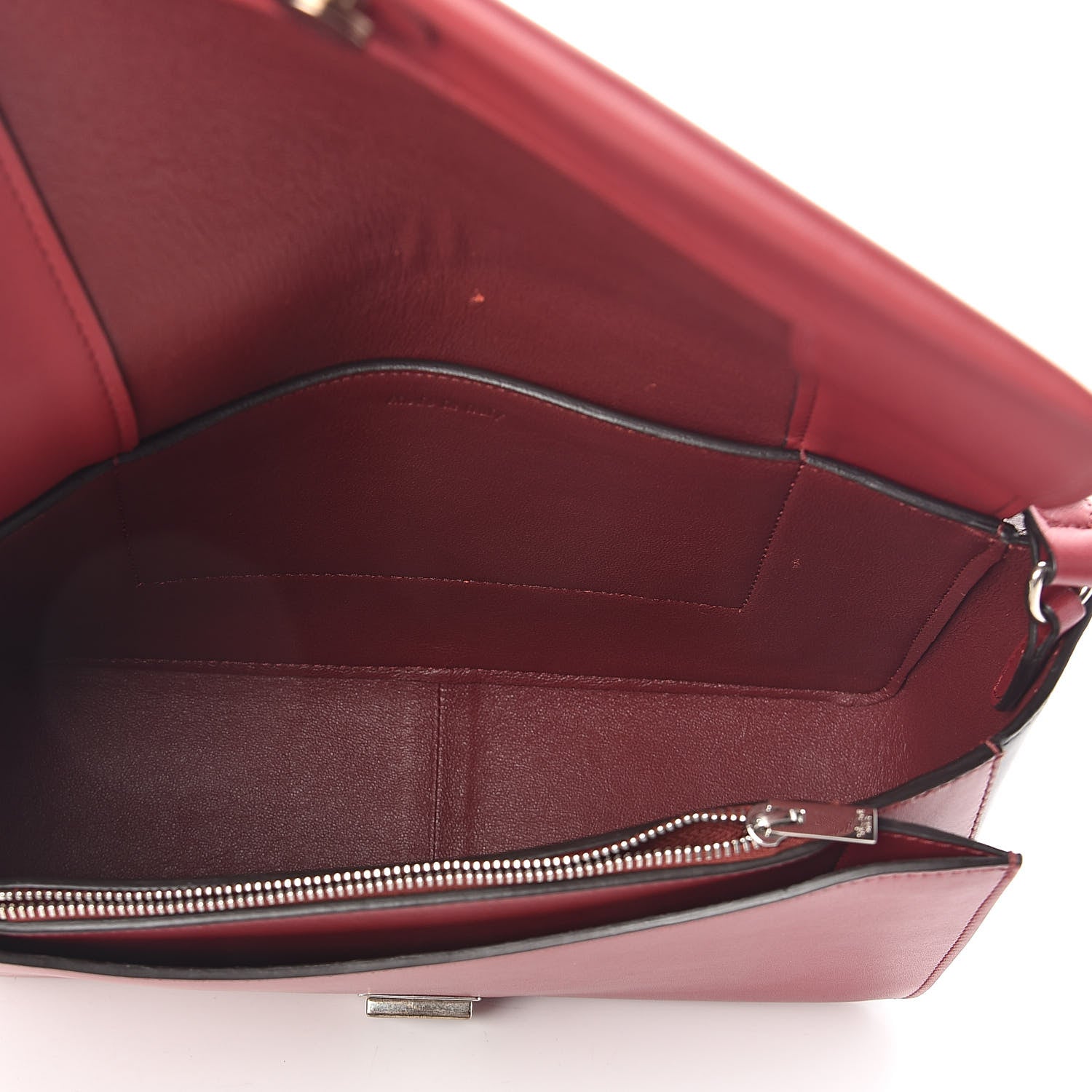 Celine Shiny Smooth Calfskin Medium Frame Shoulder Bag Red Navy 5 of 10