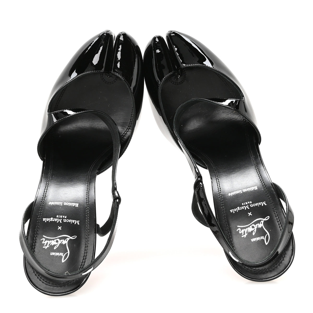Christian Louboutin X MAISON MARGIELA Patent Loubiella 100 Tabi Pumps 40.5 Black 2 of 8