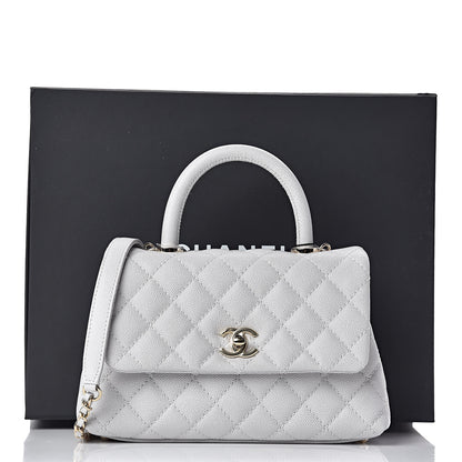 Chanel Caviar Quilted Mini Coco Handle Flap Light Grey 11 of 11
