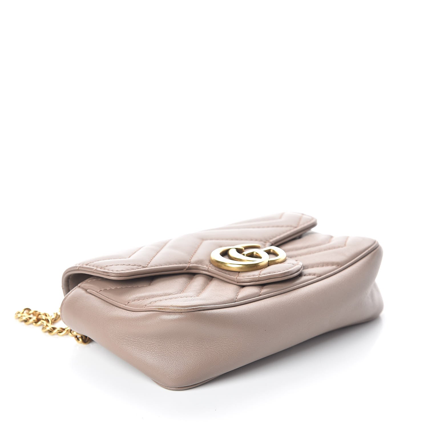 Gucci Calfskin Matelasse Super Mini GG Marmont Shoulder Bag Porcelain Rose 4 of 15