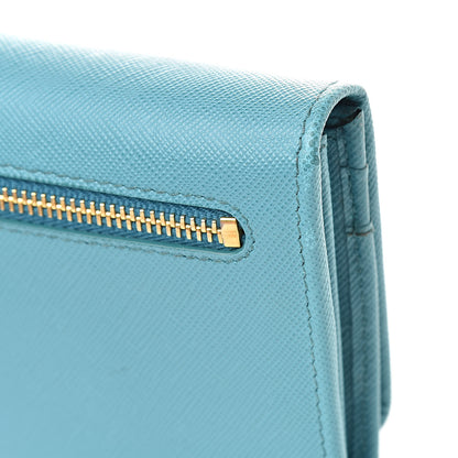 Prada Saffiano Metal Continental Flap Wallet Turchese 11 of 11