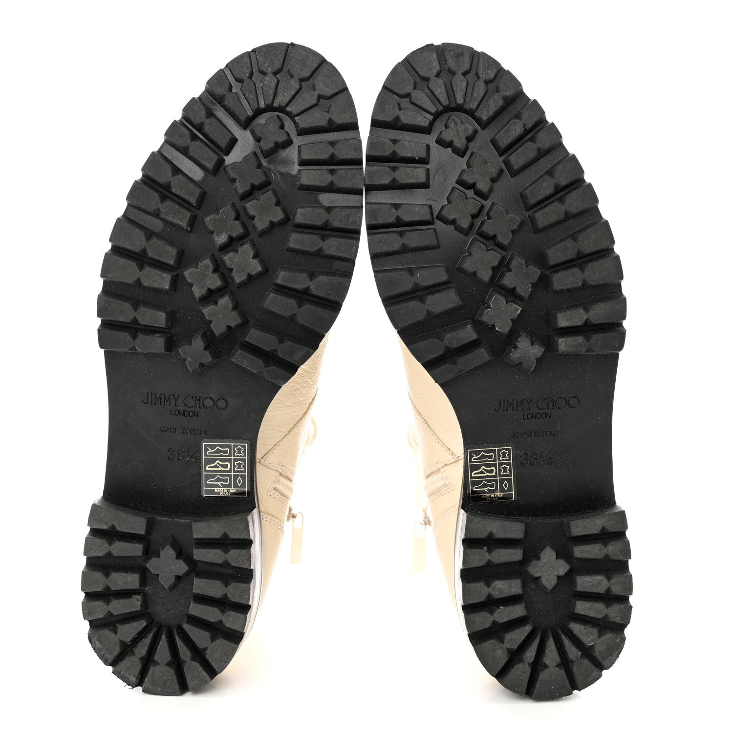 Jimmy Choo Grainy Calfskin Cruz Flat Ankle Booties 38.5 Cream 5 of 10