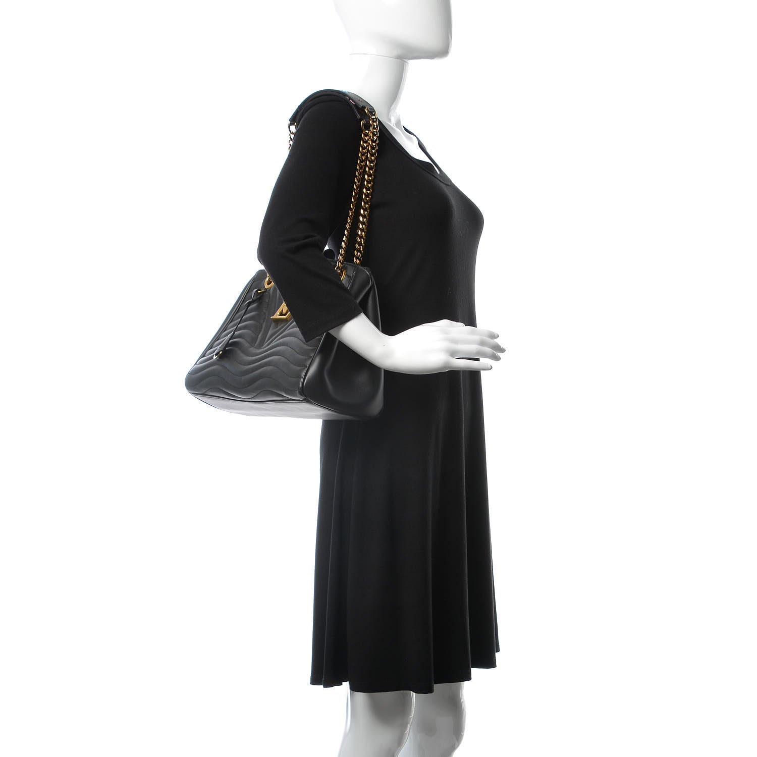 Louis Vuitton Calfskin New Wave Chain Tote Black 1 of 4