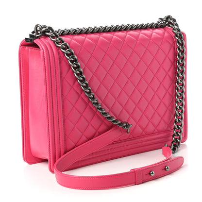 Chanel Lambskin Quilted Large Boy Flap Pink 3 of 10