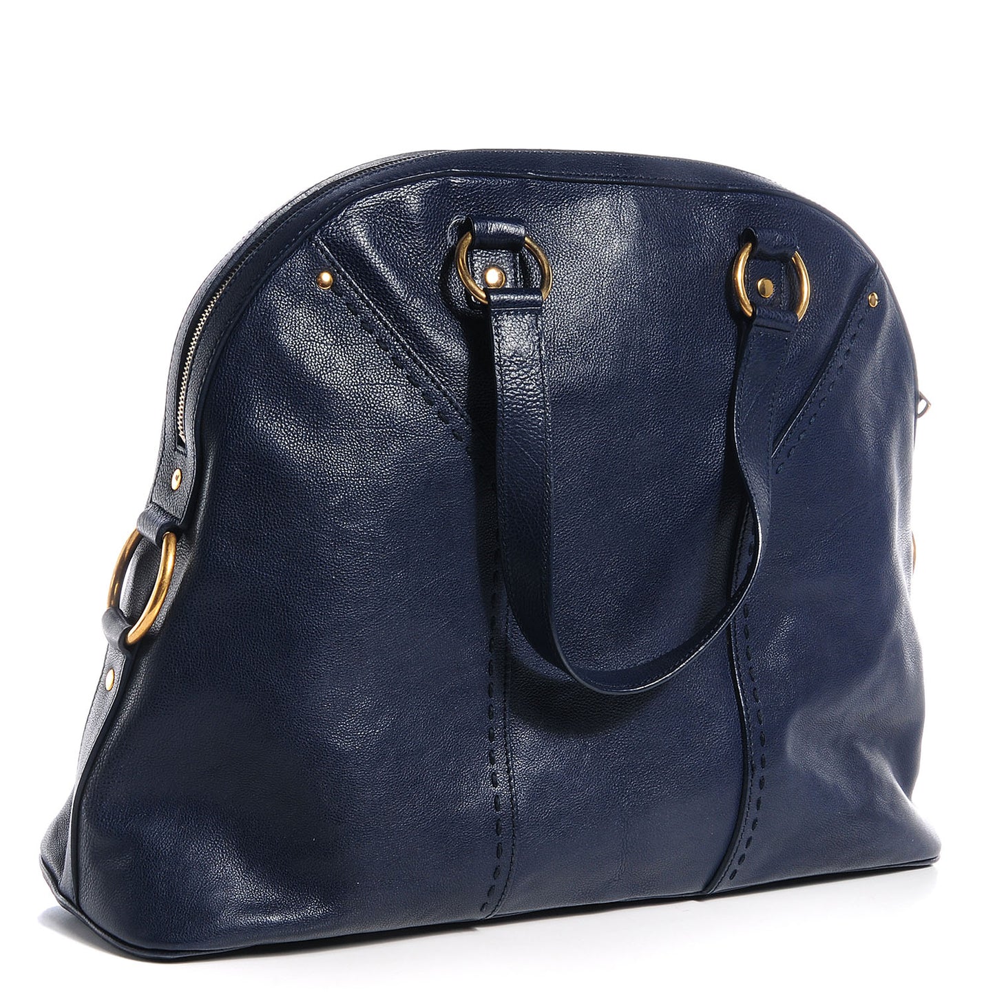 Leather Oversized Muse Navy Blue