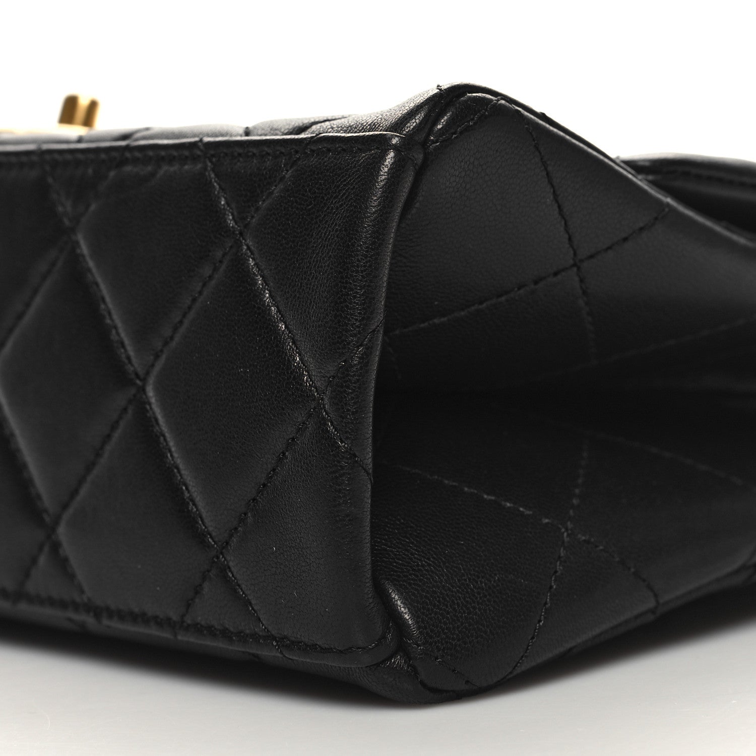 Chanel Lambskin Quilted Chaine Lettre Flap Black 9 of 11
