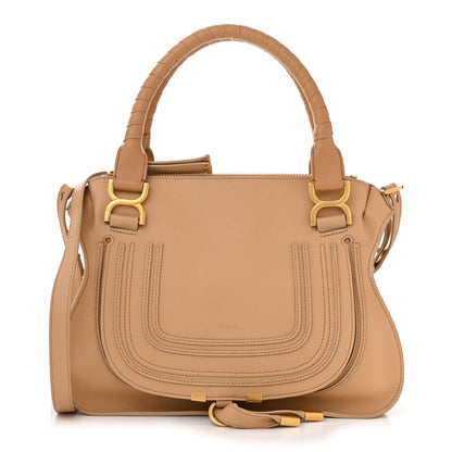 Chloe Calfskin Braided Medium Marcie Double Carry Milky Brown 1 of 12