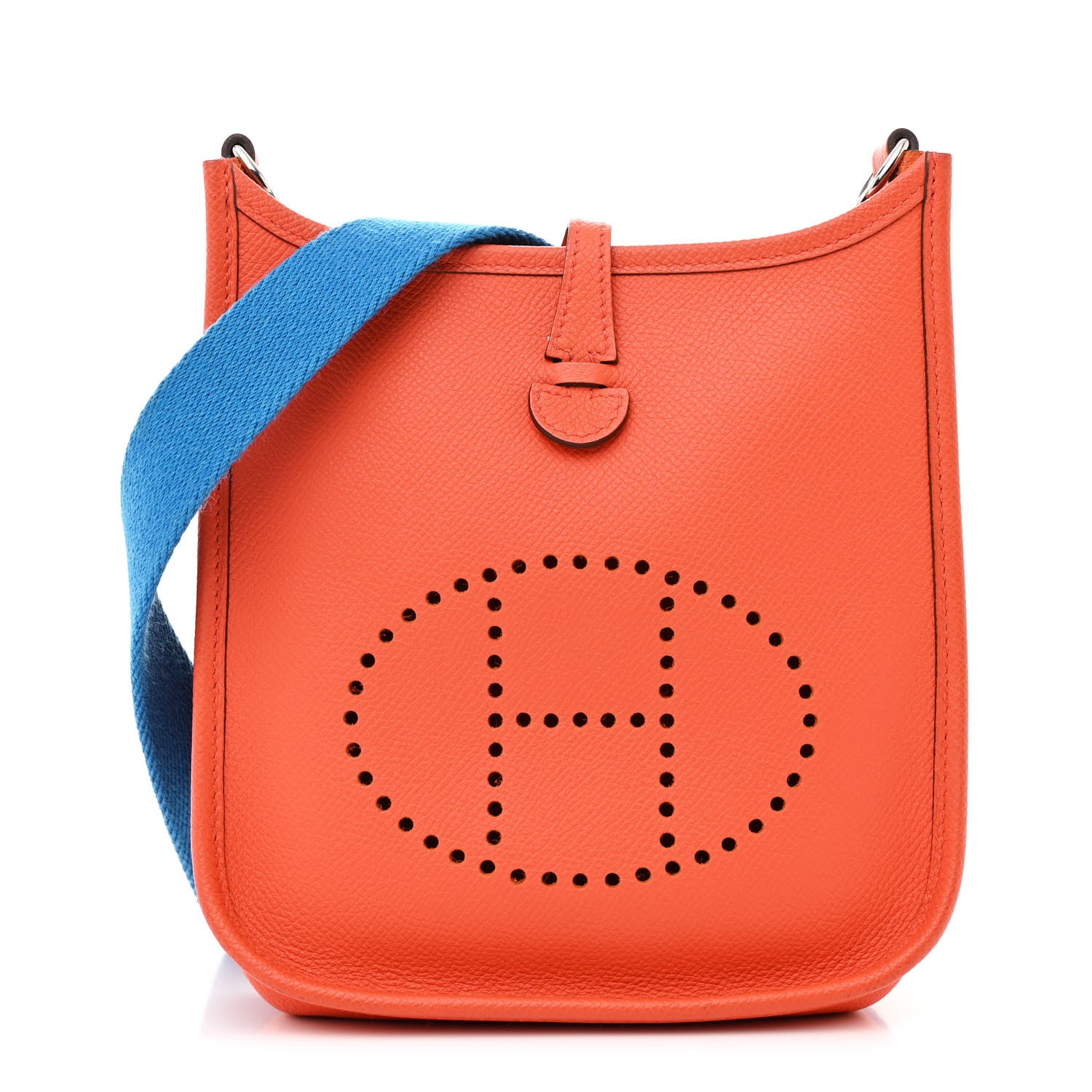 Hermes Epsom Amazone Evelyne TPM Orange Poppy Bleu Zanzibar 1 of 12