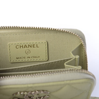 Chanel Caviar Quilted French New Wave Zip Coin Purse Light Green 6 of 8