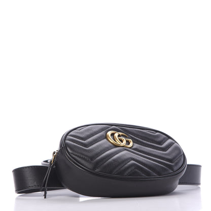 Gucci Calfskin Matelasse GG Marmont Belt Bag 105 42 Black 3 of 9