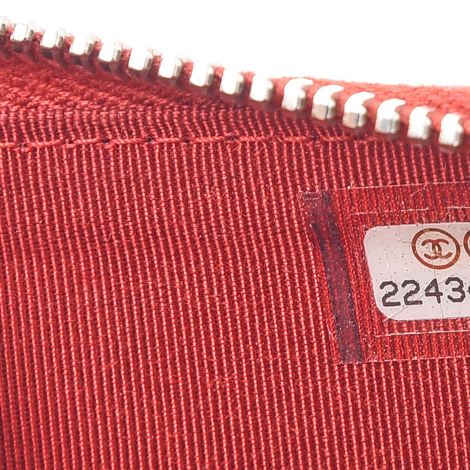 Chanel Caviar Chevron Quilted Zip Around Coin Purse Red 7 of 8