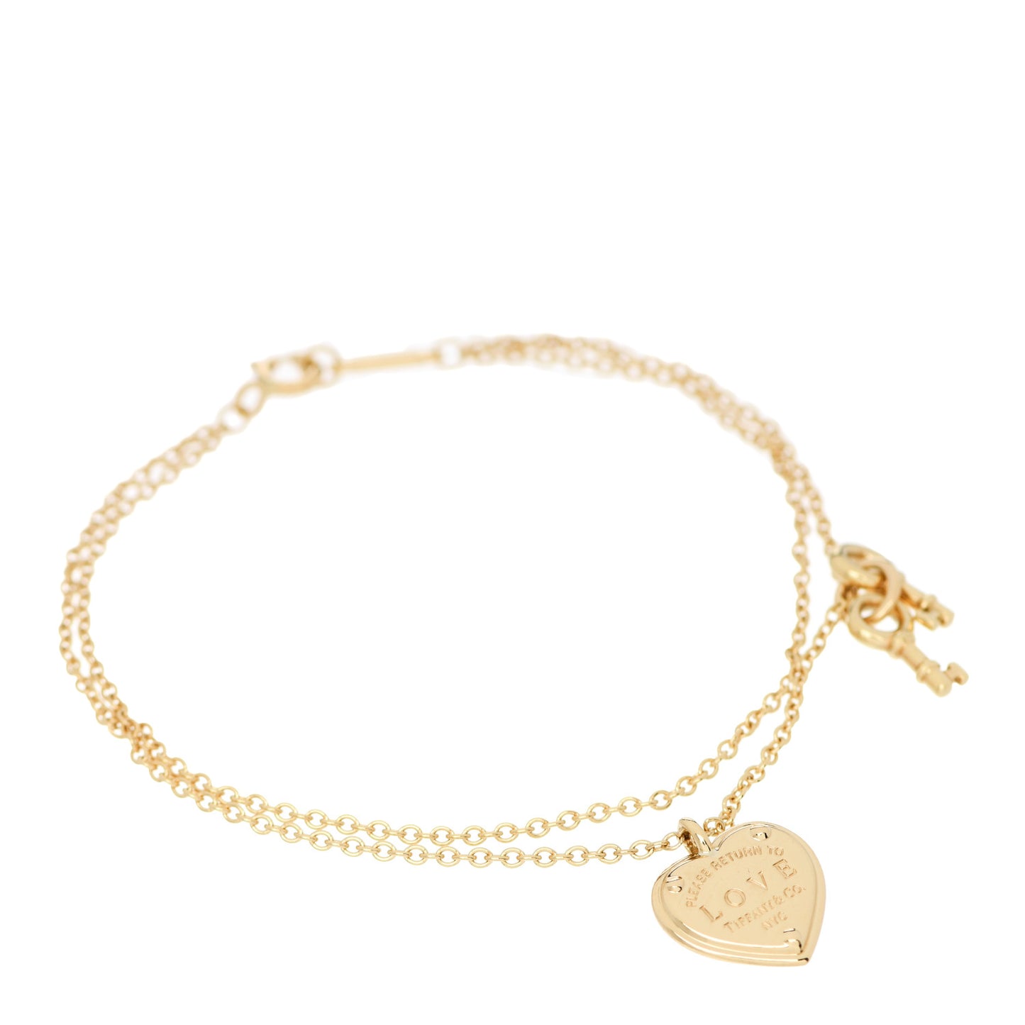 18K Yellow Gold Return To Tiffany Love Heart Tag Key Bracelet