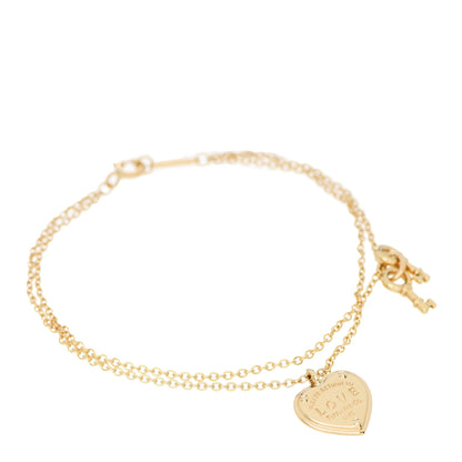 Tiffany 18K Yellow Gold Return To Tiffany Love Heart Tag Key Bracelet 1 of 5