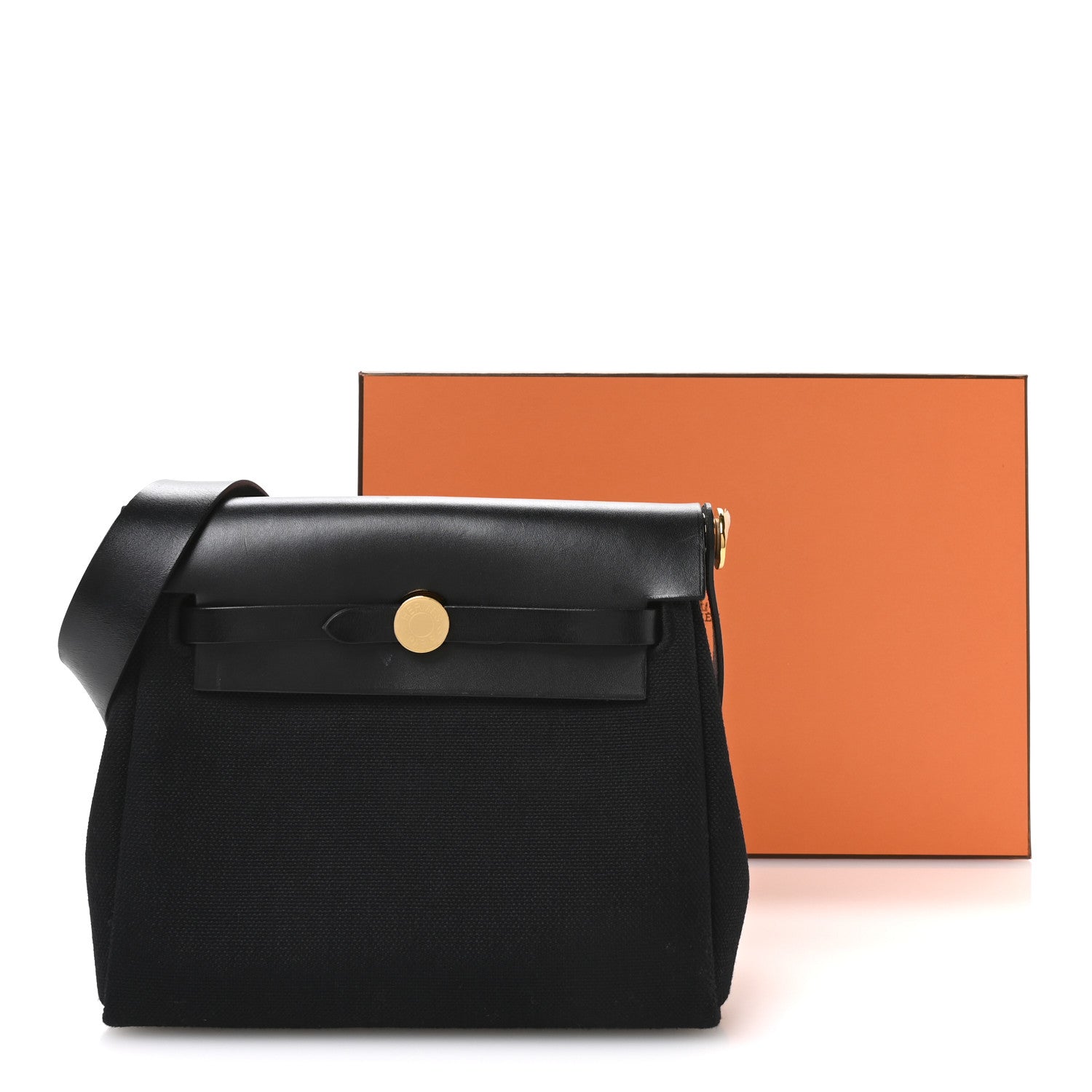Hermes Military Toile Vache Hunter Herbag Zip Retourne 20 Black 11 of 12