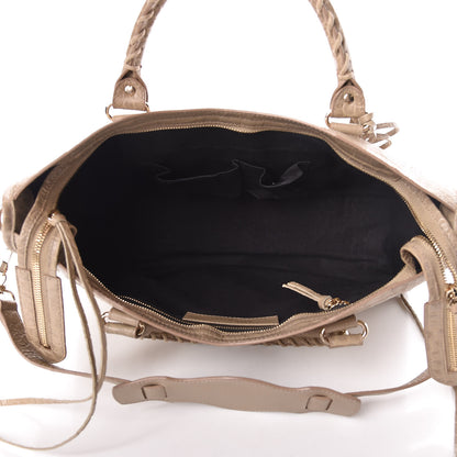 Balenciaga Calfskin Crocodile Embossed Classic Gold Hardware City Beige Latte 5 of 12