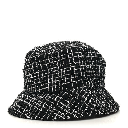Chanel Tweed Bucket Hat M Black White 6 of 8