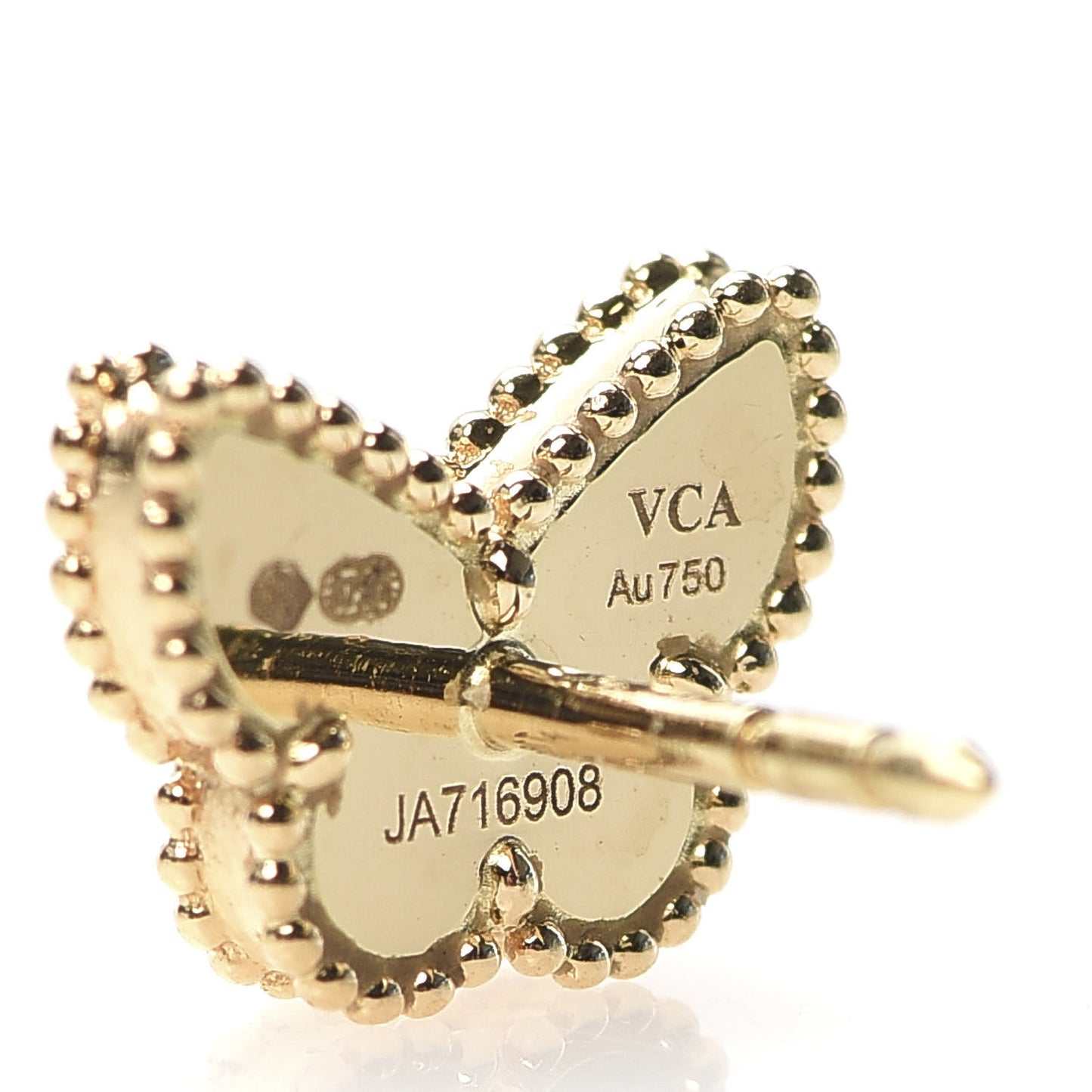 18K Yellow Gold Mother of Pearl Sweet Alhambra Butterfly Earrings