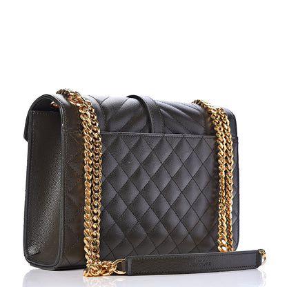 Saint Laurent Grain De Poudre Textured Mixed Matelasse Triquilt Medium Monogram Satchel Army Green 3 of 10