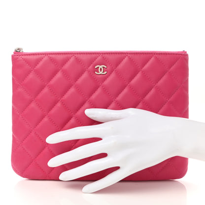 Chanel Lambskin Quilted Medium Cosmetic Case Pink 2 of 7