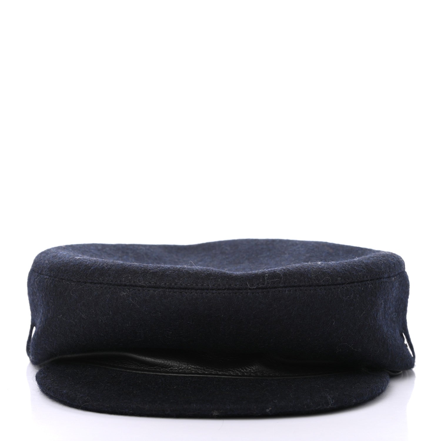 Hermes Wool Calfskin Dani Cap 57 Marine Black 3 of 8