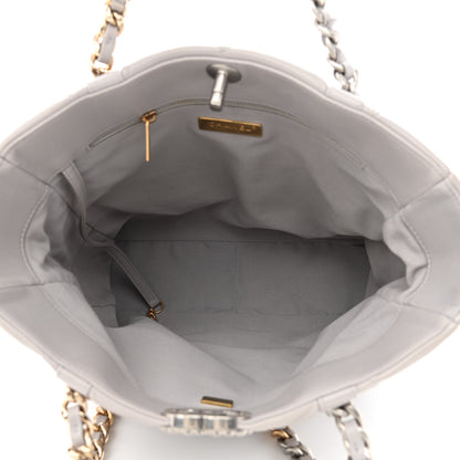 Chanel Lambskin Quilted Chanel 19 Shopping Bag Grey 5 of 12