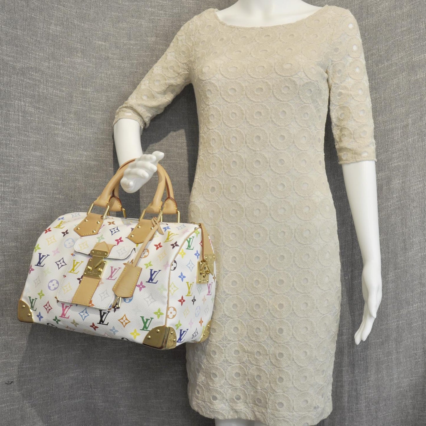 Monogram Multicolor Speedy 30 White