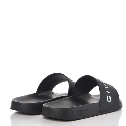 Givenchy Rubber Logo Pool Slide Sandals 38 Black 4 of 9