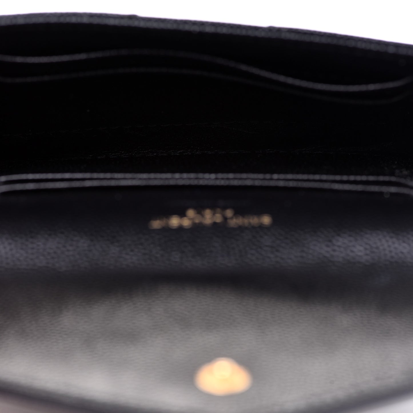 Grain De Poudre Matelasse Chevron Small Monogram Envelope Wallet Black