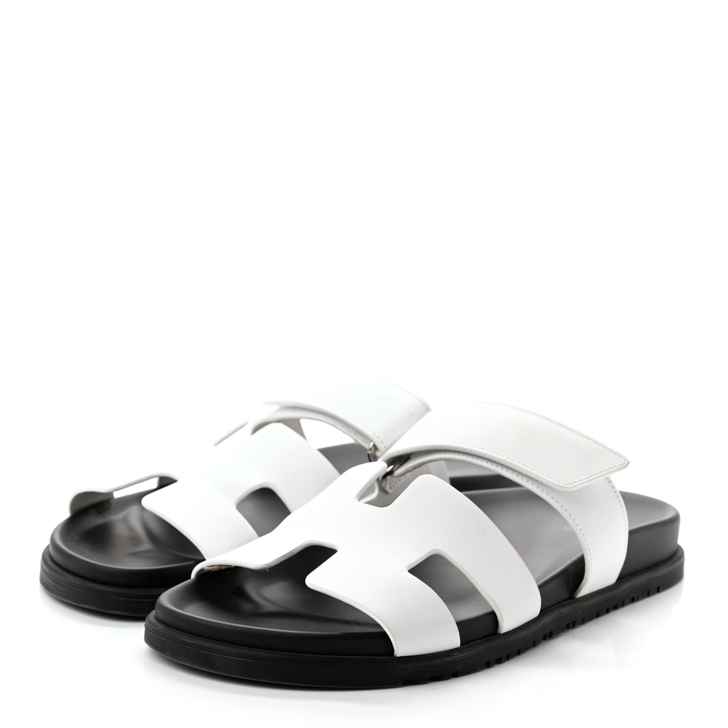 Hermes Calfskin Womens Chypre Sandals 41 White 3 of 12