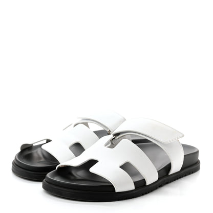 Hermes Calfskin Womens Chypre Sandals 41 White 3 of 12