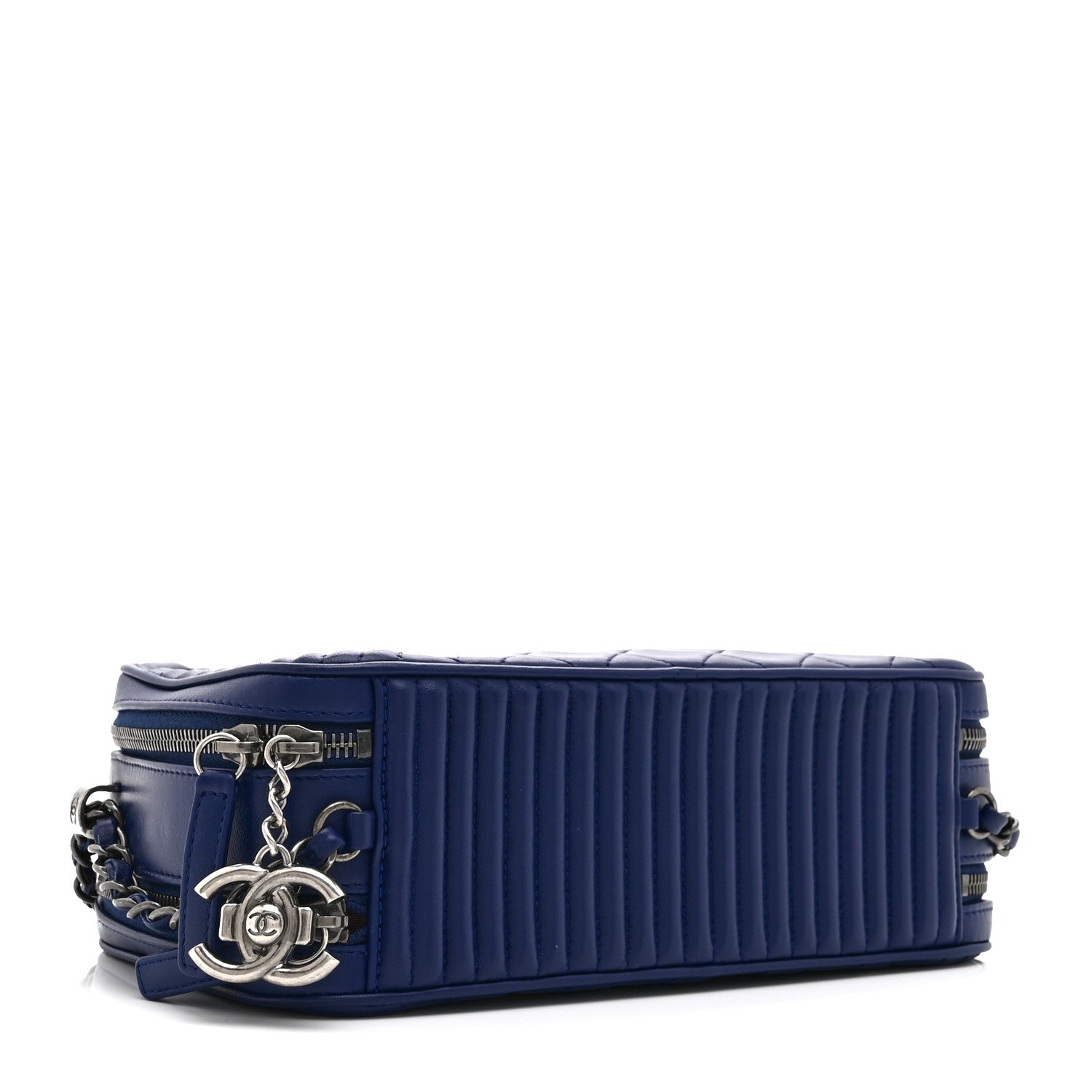 Chanel Lambskin Large Coco Boy Camera Case Blue 4 of 11