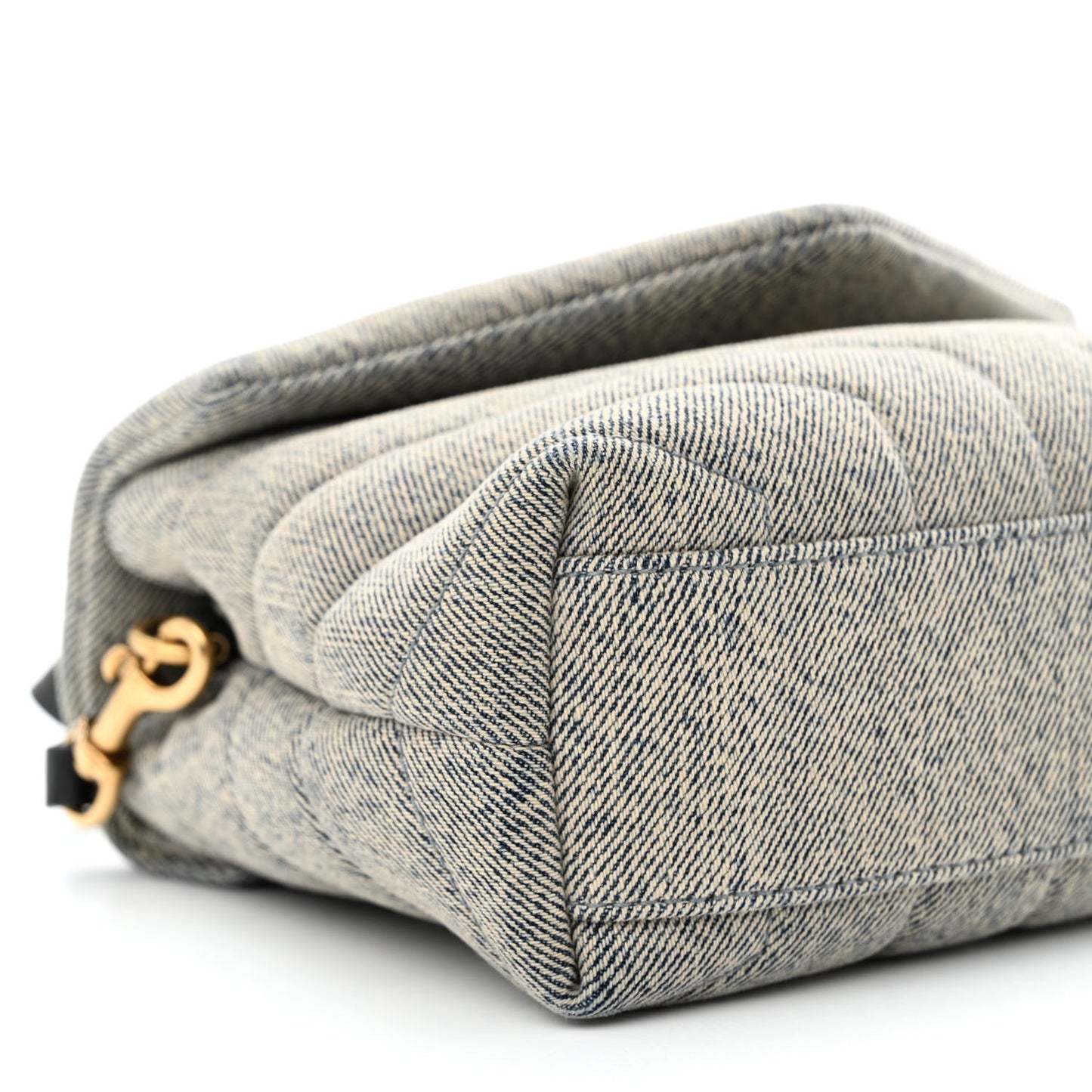 Denim Y Quilted Monogram Toy Loulou Crossbody Bag Grey