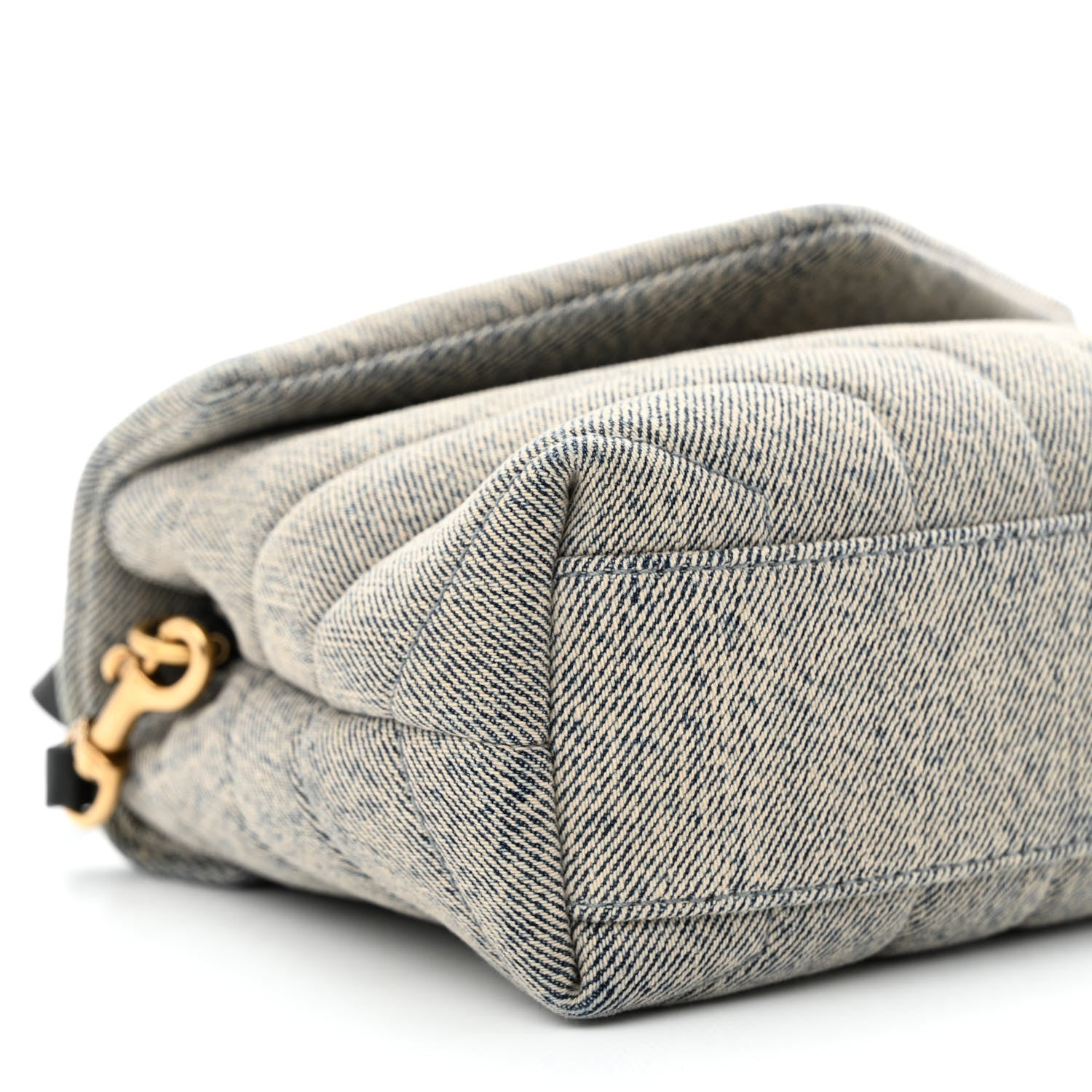 Saint Laurent Denim Y Quilted Monogram Toy Loulou Crossbody Bag Grey 9 of 13