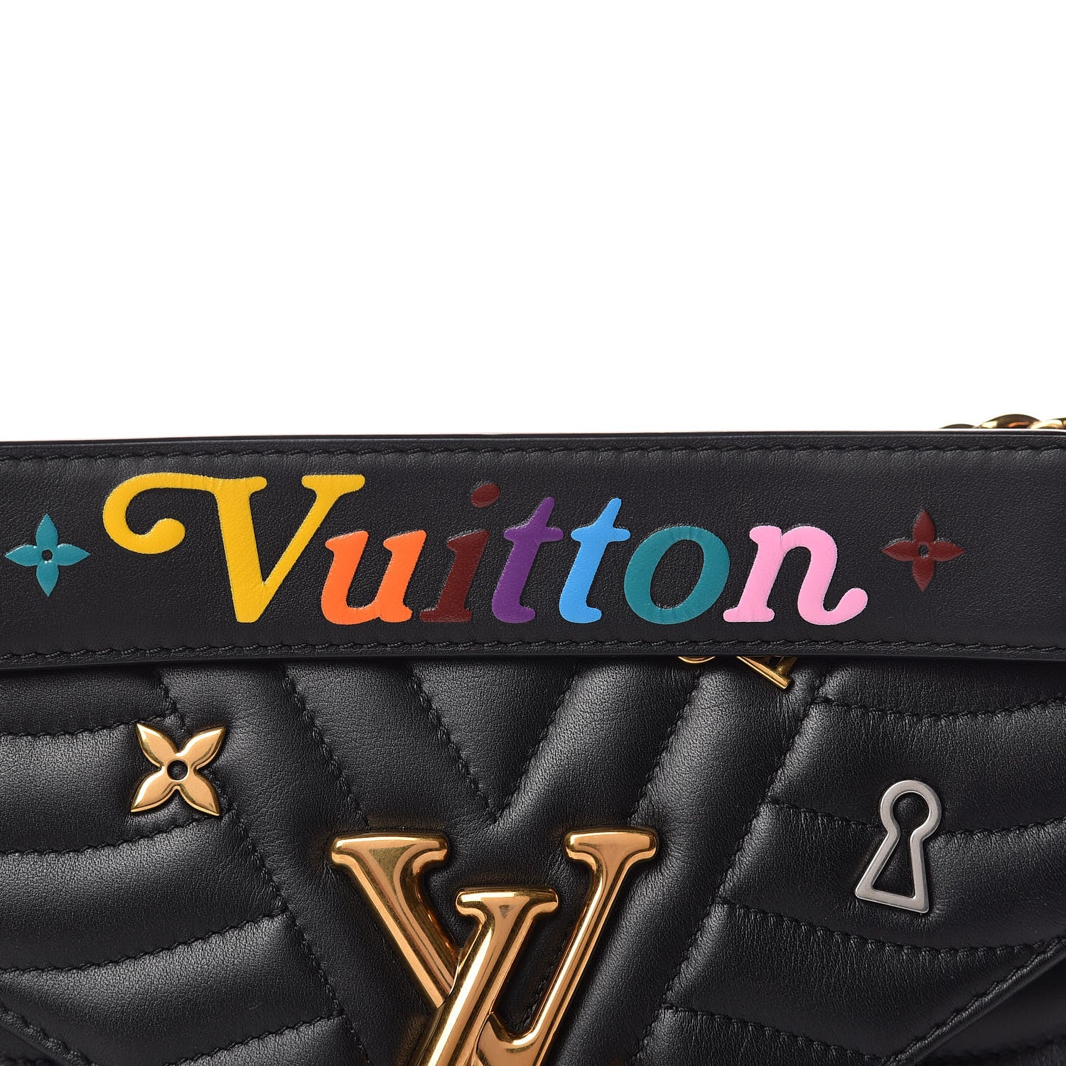 Louis Vuitton Calfskin Love Lock New Wave Chain MM Black 9 of 12