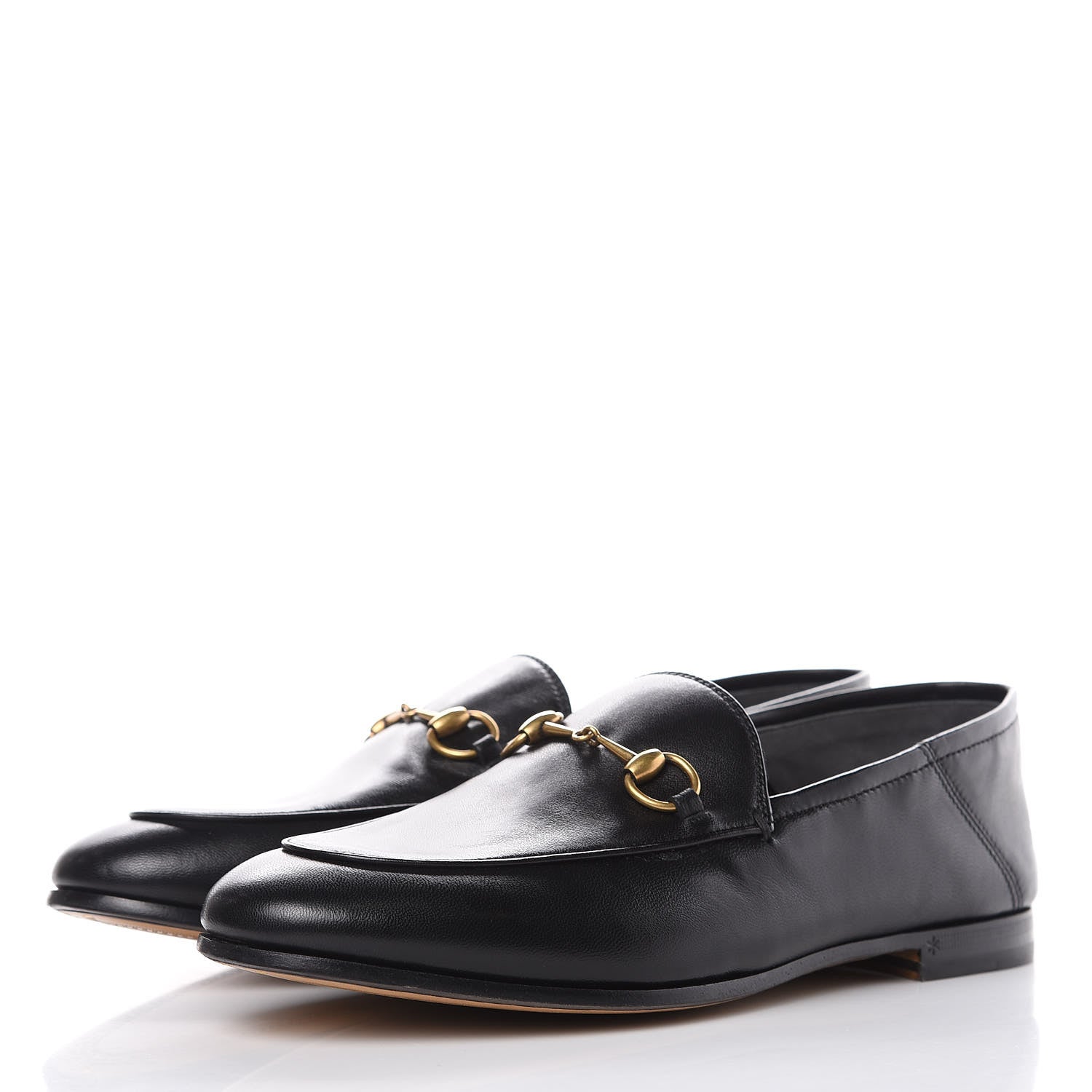 Gucci Lambskin Womens Brixton Horsebit Loafers 38 Black 3 of 10