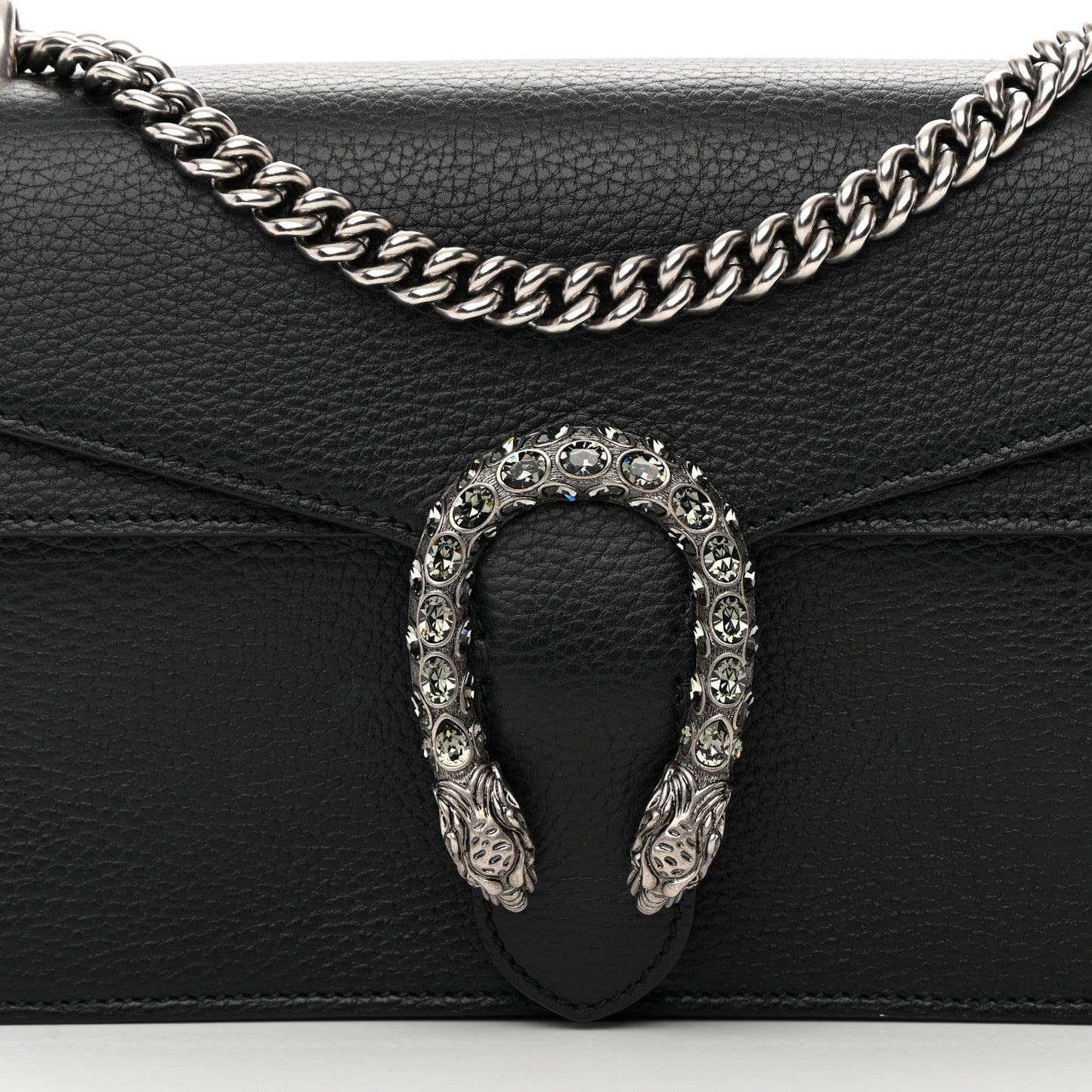 Pebbled Calfskin Small Dionysus Shoulder Bag Black