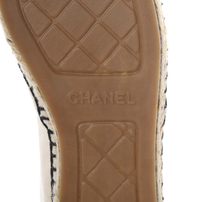 Chanel Fabric Biarritz CC Espadrilles 38 Beige Black 8 of 10