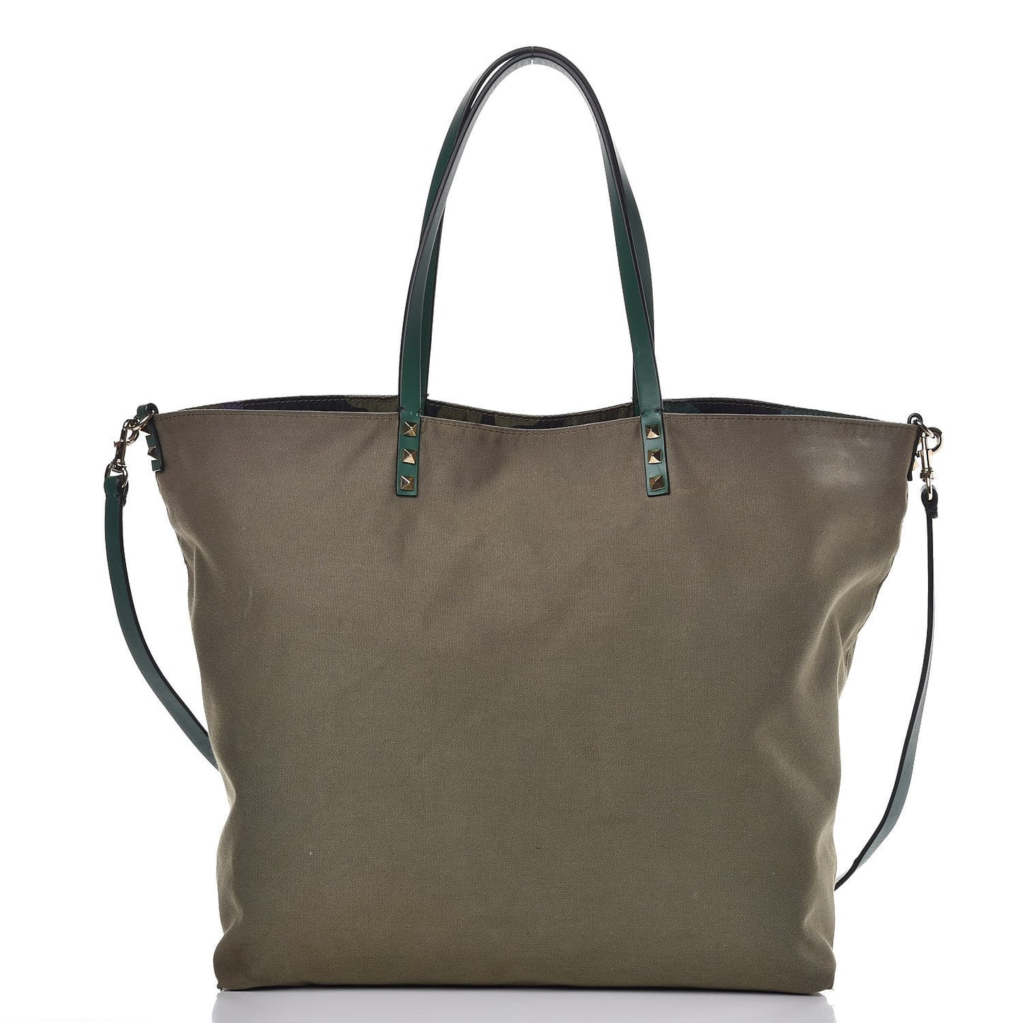 Canvas Camouflage Rockstud Reversible Tote Multicolor