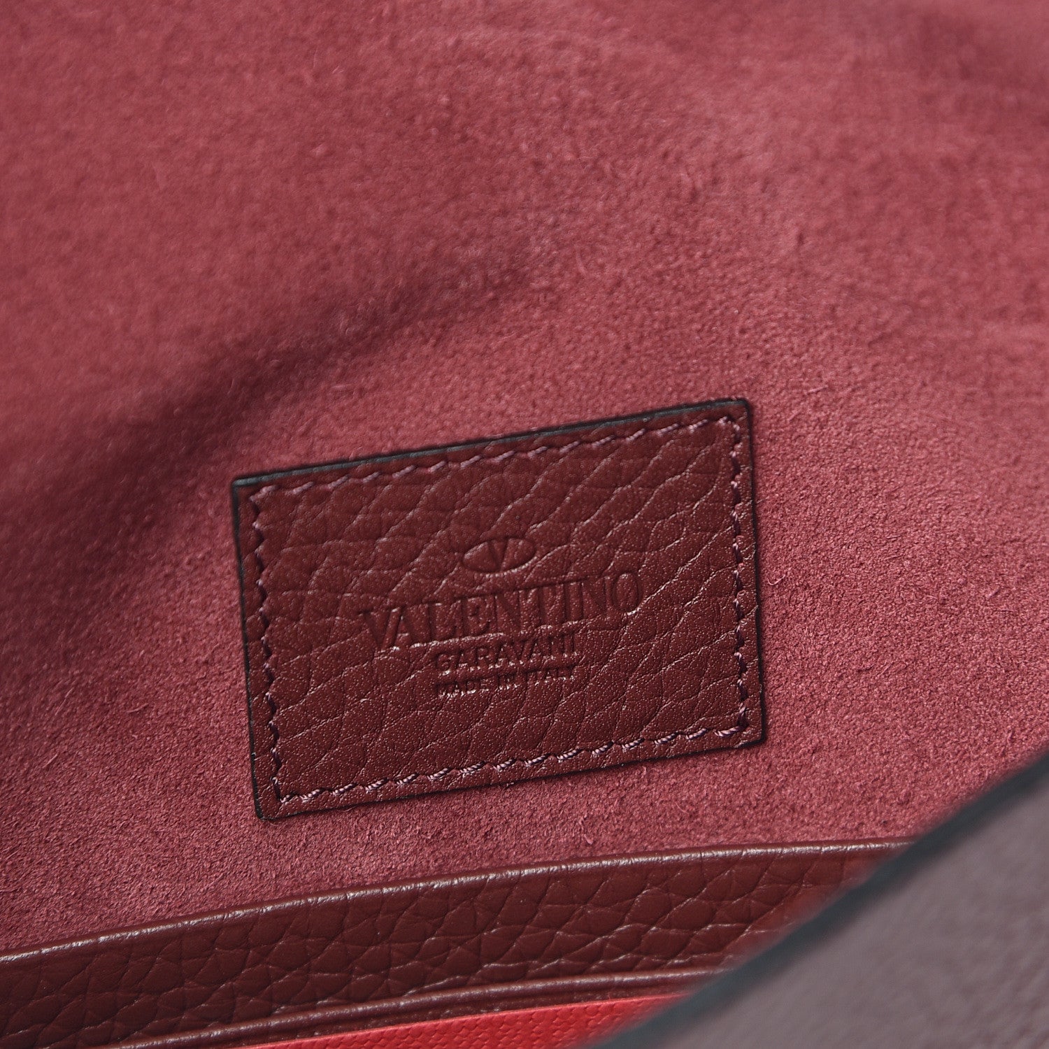 Valentino Garavani Pebbled Calfskin Medium Rockstud Envelope Flat Wristlet Pouch Rubin 6 of 10