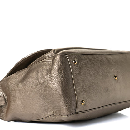 Gucci Metallic Pebbled Calfskin Medium 1973 Top Handle Satchel Golden Beige 10 of 20