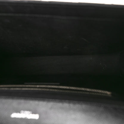 Saint Laurent Grain De Poudre Textured Mixed Matelasse Large Triquilt Monogram Satchel Black 5 of 12