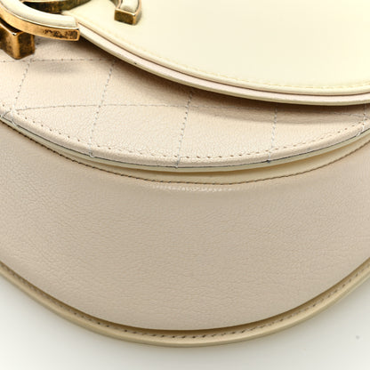 Chanel Shiny Calfskin Goatskin Quilted Small Coco Curve Messenger Flap White 9 of 9