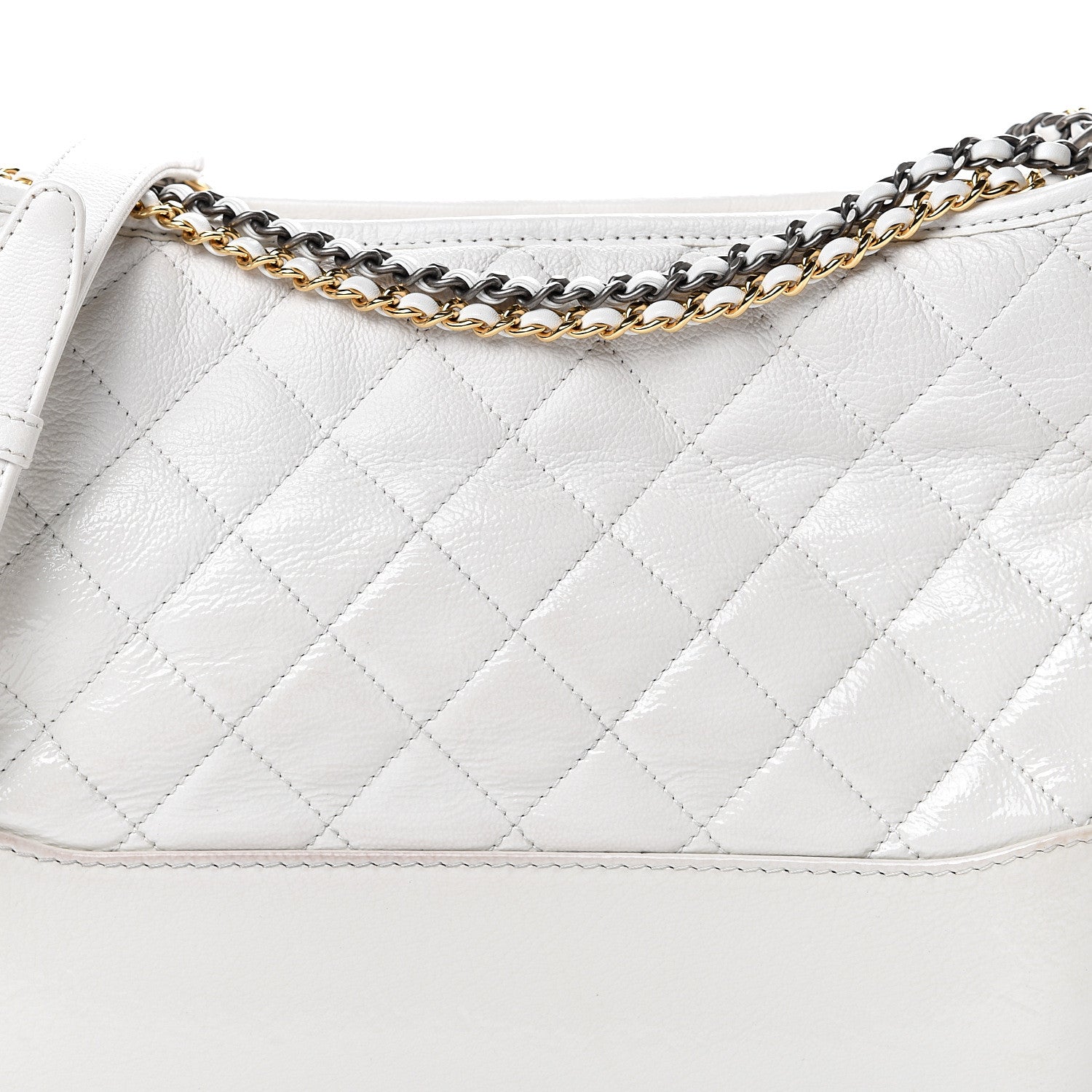 Chanel Aged Calfskin Quilted Medium Gabrielle Hobo White 9 of 18